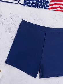 美國旗圖案掛脖三角杯比基尼泳裝 - 彩色 - 查看 6