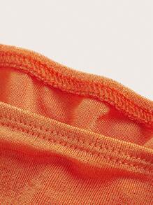 SHEIN EZwear Solid Lettuce Trim Tube Top - Orange - View 3