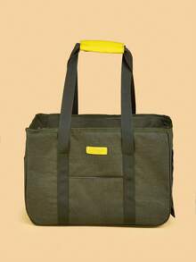 1pc Portable Pet Carrier Bag For Dog For Outdoor - Army Green - View 2