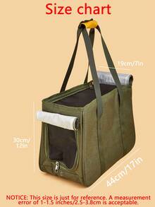 1pc Portable Pet Carrier Bag For Dog For Outdoor - Army Green - View 5