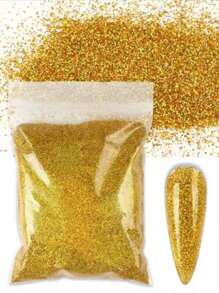 1 包全息指甲闪光粉 DIY 指甲饰品 指甲宝石 指甲用品 - 黃色 - 查看 2