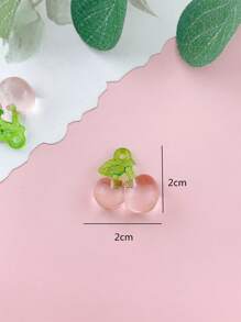 2 cái/bộ DIY Nhựa Hình Anh Đào Quyến Rũ Để Làm Trang Sức - Màu Hồng baby - Xem 5