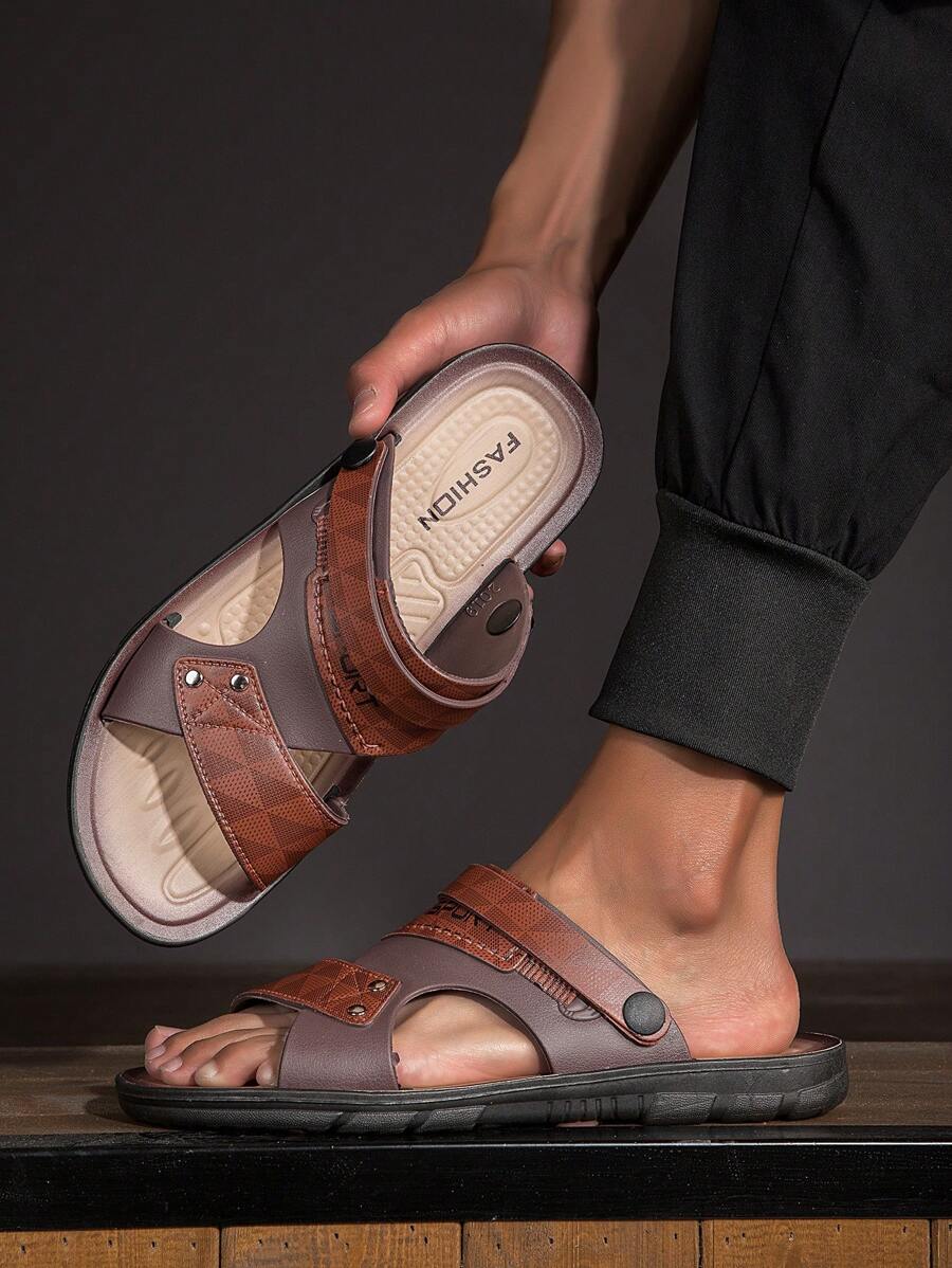 男士鉚釘裝飾閒暇夏天拖鞋