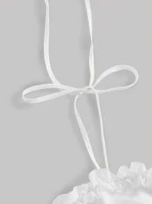 SHEIN MOD Tie Shoulder Frill Trim Cami Dress