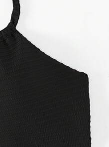 Top bikini halter unicolor - Negro - Ver 7