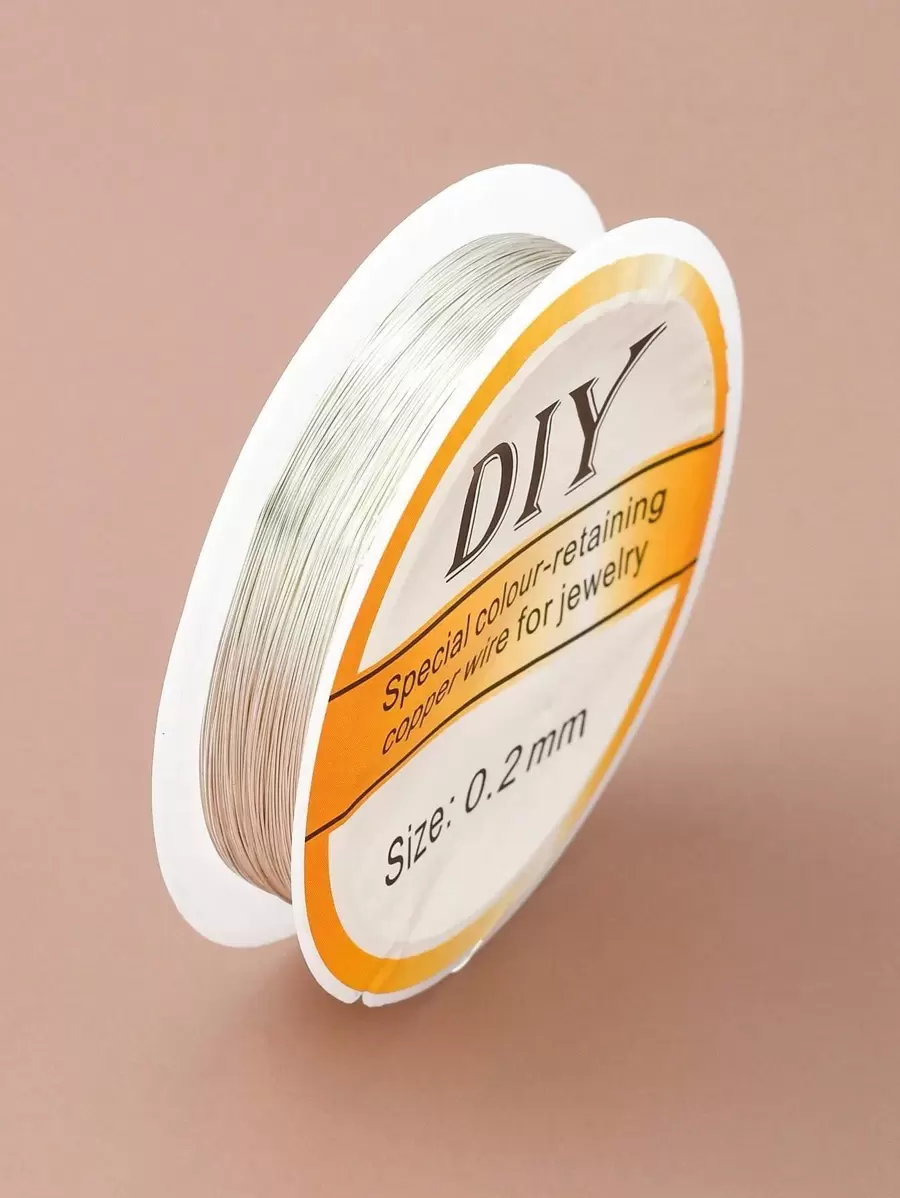 1 cuộn Đồng Trang Sức Dây Lâu Mạ Xấp Xỉ. Dây kim loại DIY 25 M 0,2 MM để làm đồ trang sức - Bạc - Xem 1