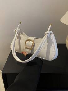 Dập nổi cá sấu Cái túi Màu be Đồ trang trí khóa Đối với Hằng ngày - Màu be - Xem 5