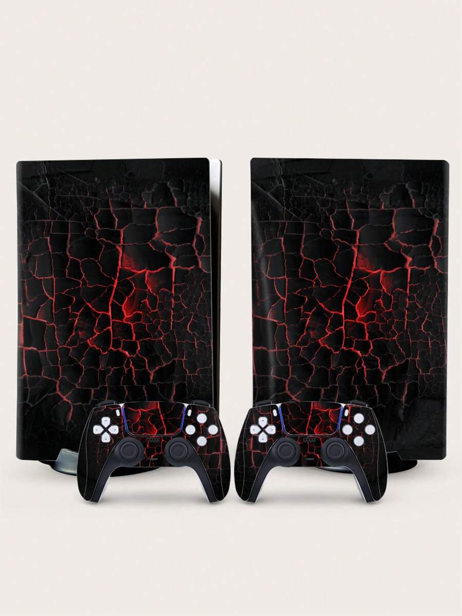 4pcs Lightning Print Sticker Compatible With PS5 - Multicolor - View 1