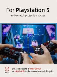 4pcs Lightning Print Sticker Compatible With PS5 - Multicolor - View 7