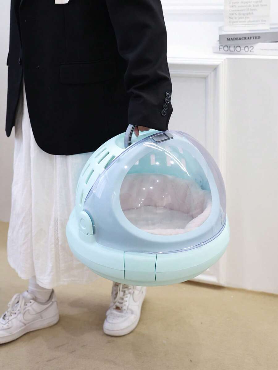 1pc Portable Pet Carrier Bag For Dog For Outdoor - Blue - View 1