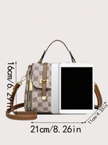 幾何樣式方包小翻蓋頂部單條提帶 - 彩色 - 查看 6