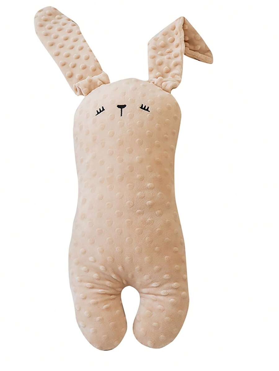 1 pieza Cojín liso dibujos animados lindo con diseño de conejo decorativo de tela para casa - Beis - Ver 1