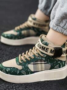 女性字母圖案高幫休閒運動戶外板鞋 - 彩色 - 查看 5