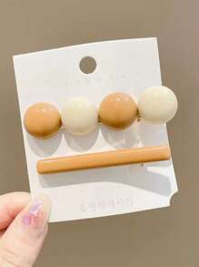 4入組女士混色時尚髮夾適用於頭髮裝飾用品 - 彩色 - 查看 3