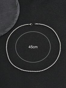 1 Xoắn Thời Trang Chi Tiết Dây Chuyền Vòng Cổ Nam Trang Trí Hàng Ngày, Trang Sức Inox - Bạc - Xem 3