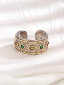 1PC Đá Cubic Zirconia Trang Trí Vòng Bít Trang Sức Đồng - Nhiều màu - Xem 2