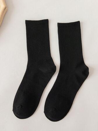 Mujer 1 par Calcetines de tripulación unicolor casual para diariamente