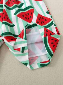 Pantalones cortos de verano para joven con estampado de sandía y cordón ajustable