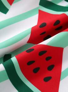 Pantalones cortos de verano para joven con estampado de sandía y cordón ajustable