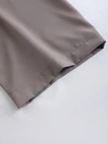 Manfinity Hypemode Camisa De Botones Holgada De Hombros Caídos Para Hombre En Color Sólido (no Se Incluye Camiseta Interior) - Caqui - Ver 4