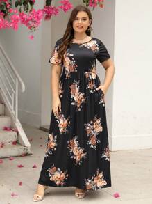 Vestido con estampado floral con bolsillo oculto - Multicolor - Ver 1