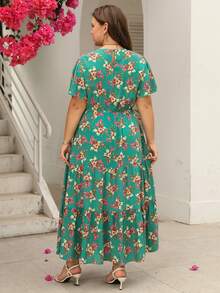 Nemidor Vestido de verano con estampado floral, volantes y corte holgado para tallas grandes con estilo bohemio - Multicolor - Ver 2