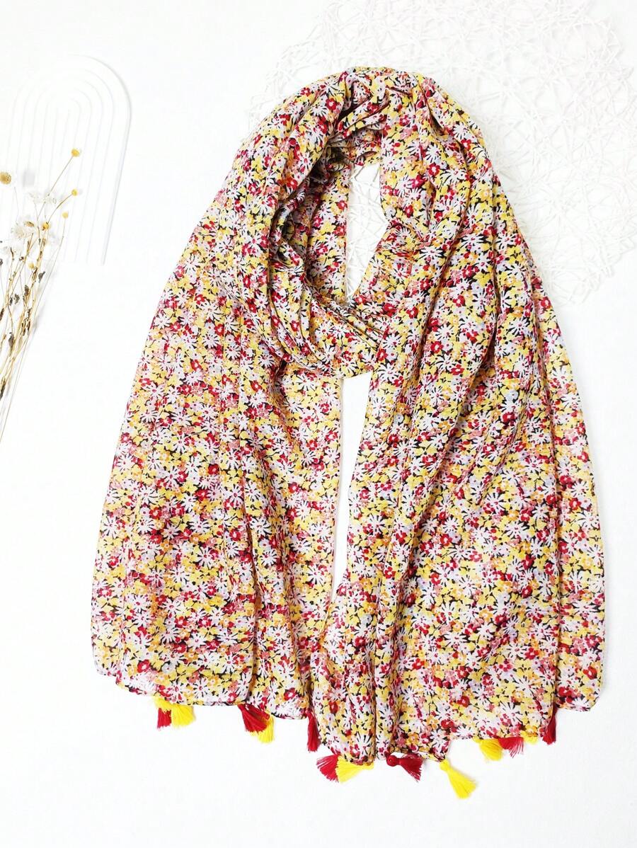 Cảm nhận mùa xuân hè in hoa Ditsy Khăn choàng tua khăn choàng khăn tắm biển - Nhiều màu - Xem 1