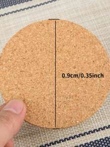 50 Cái/bộ Đế Lót Ly Bằng Gỗ, Đế Lót Ly Bàn Tròn Tối Giản Cho Gia Đình - gừng - Xem 2