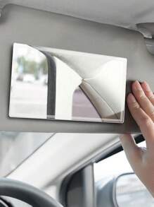 1pc Tấm che nắng ô tô bằng thép không gỉ Vanity Mirror - Trong sáng - Xem 1