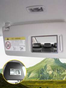 1pc Tấm che nắng ô tô bằng thép không gỉ Vanity Mirror - Trong sáng - Xem 3