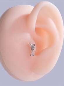 1 件个性化独特迷你水钻不锈钢软骨穿孔耳环