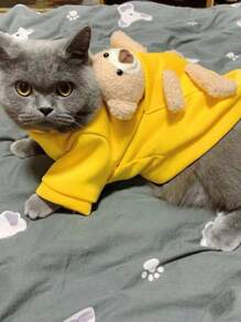 1入組熊裝飾寵物運動衫適用於狗狗和貓適合春天 - 彩色 - 查看 5