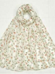 1入組新品到貨雪紡花朵裝飾女士圍巾禮品 - 彩色 - 查看 1