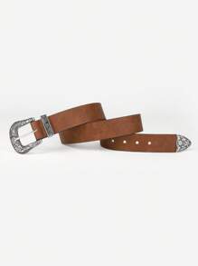 1入組女士搭扣裝飾花卉圖案時尚皮帶日常裝飾 - 彩色 - 查看 2