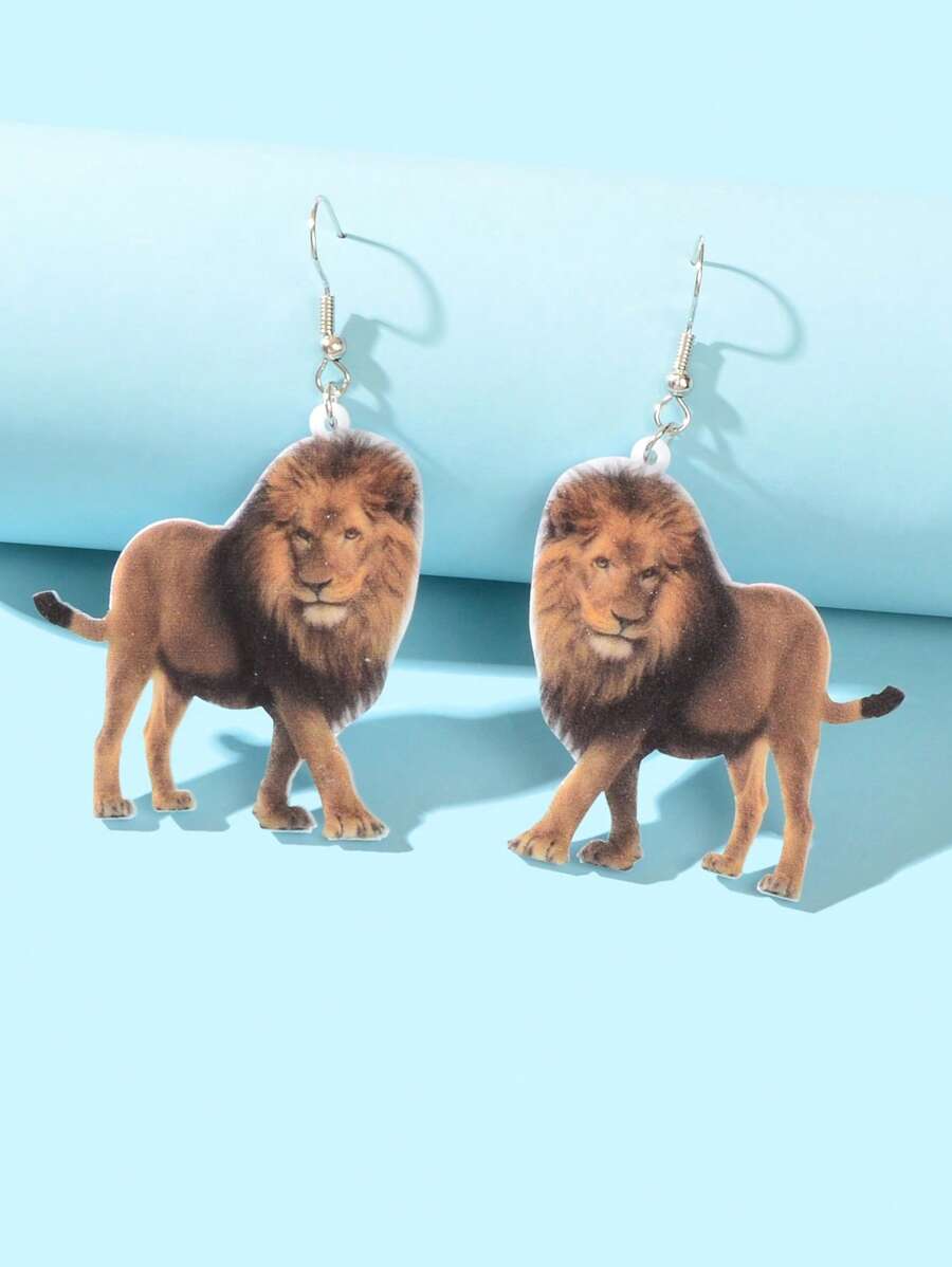 Hoa tai thả sư tử - màu nâu - Xem 1