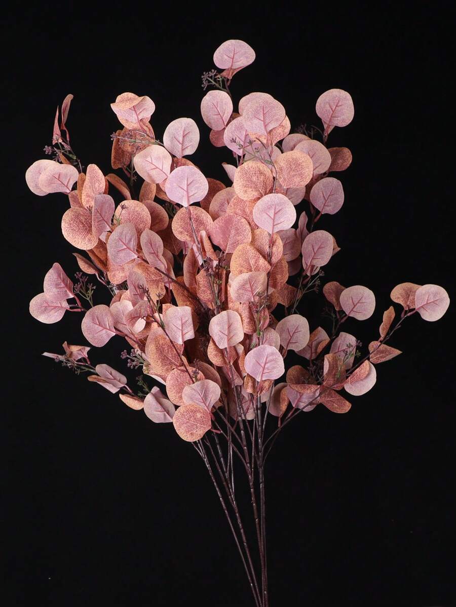 1pc Polyester Artificial Plant, Modern Artificial Plant For Home Decor - Burgundy - View 1