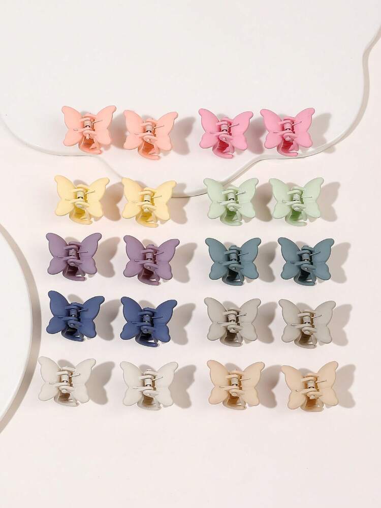 20pcs Women Butterfly Design Fashionable Hair Claw For Hair Decoration Cute,Pink Accessories Claw Clips Hair Clips Hair Jaw Clip Hair Clamps Hair Clutch Hair Catcher Clip, School Stuff, College Fall Winter Hair Accessories For Women For Vacation Outfits Woman