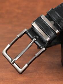1 cái thắt lưng nam khóa vuông thông thường cho cuộc sống hàng ngày - màu đen - Xem 3