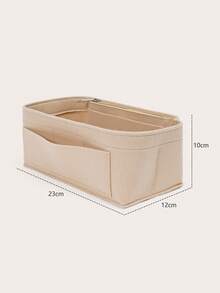 Premium Felt Bag Insert With Detachable Zipper Pocket, Purse Bag Organizer Insert - Beige - View 6