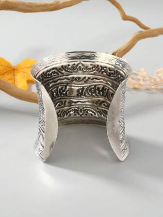 1 pieza Brazalete con estampado vintage con decoración de escritura antigua