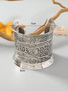 1 chiếc vòng tay có hoa văn cổ điển với trang trí chữ viết cổ - Màu Bạc Cổ - Xem 5