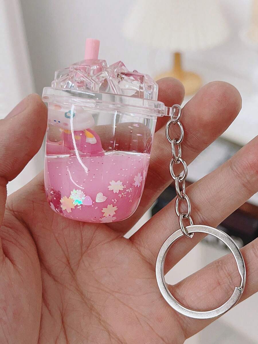 1 Phụ Nữ Hình Thỏ Trang Trí Chai Nước Giải Khát Charm Móc Khóa Dễ Thương Để Trang Trí Chìa Khóa - Nhiều màu - Xem 1