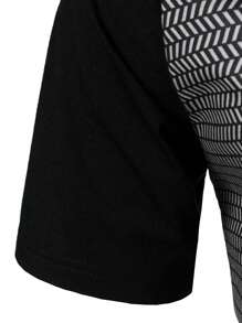 Manfinity Homme Men Allover Print Raglan Sleeve Polo Shirt - Black and White - View 4