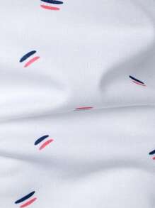 Manfinity Homme 男士滿版印花拼接邊POLO衫 - 白色 - 查看 6