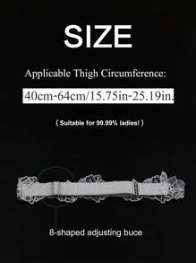 1 chiếc dây nịt ren trắng dành cho cô dâu, phụ kiện trang trí chân gợi cảm cho đám cưới (phù hợp với chu vi đùi: 15.7-25.2 inch), thích hợp cho mùa hè, bãi biển, lễ hội, sinh nhật. - trắng - Xem 7
