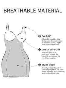 Ruched Underwire Shapewear Slip Dress Without Sleeves - Black - View 5