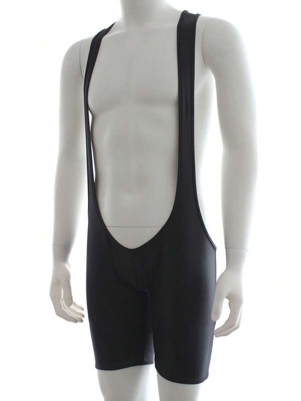 1pc Men's Black TightFitting Jumpsuit Sexy Underwear With Straps For