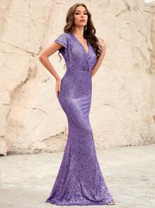 Đầm Dự Tiệc Nữ - Màu tím - Xem 3