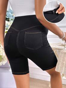 SHEIN 孕婦高腰頂針騎行褲