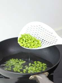 1 pieza Cuchara colador de plástico con mango largo - Blanco - Ver 3